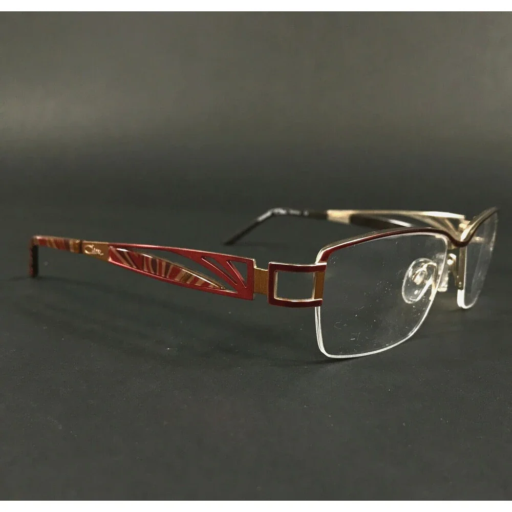 Cazal Eyeglasses Frames MOD.1072 COL.004 Red Gold Square Half Rim 54-16-135